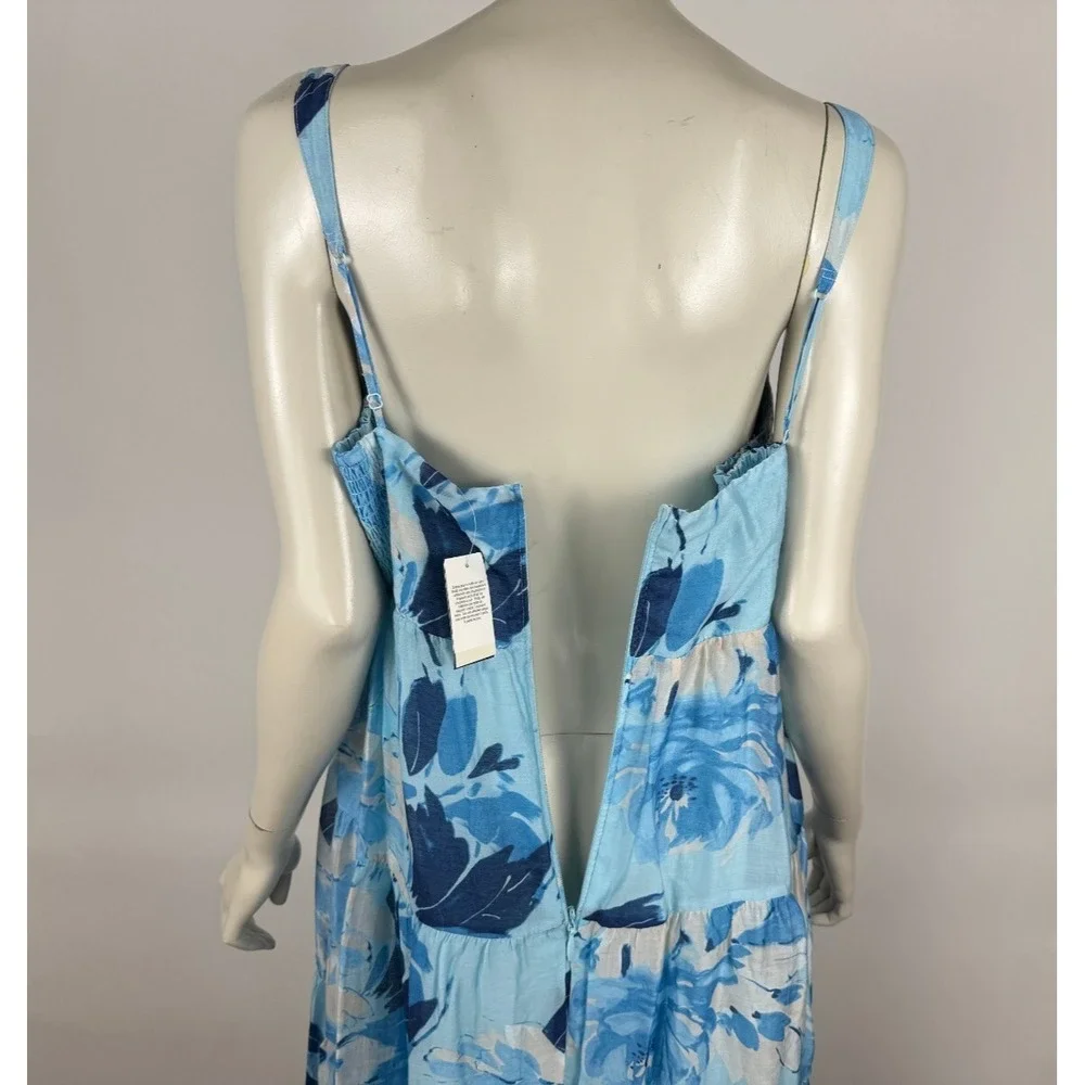 Abercrombie & Fitch‎ Tiered Ruched Babydoll Maxi Dress Women XL NWT $200 Lined